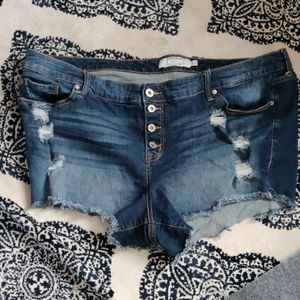 Torrid Distressed Denim Jean Shorts Size 24